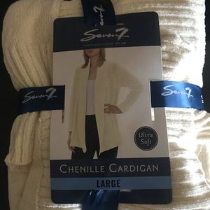 NWT Antique White Chenille Cardigan
